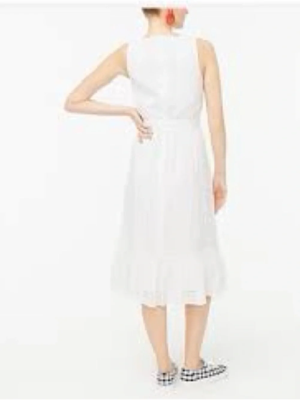 J.Crew Sleeveless White Eyelet Midi Dress . Size 12.